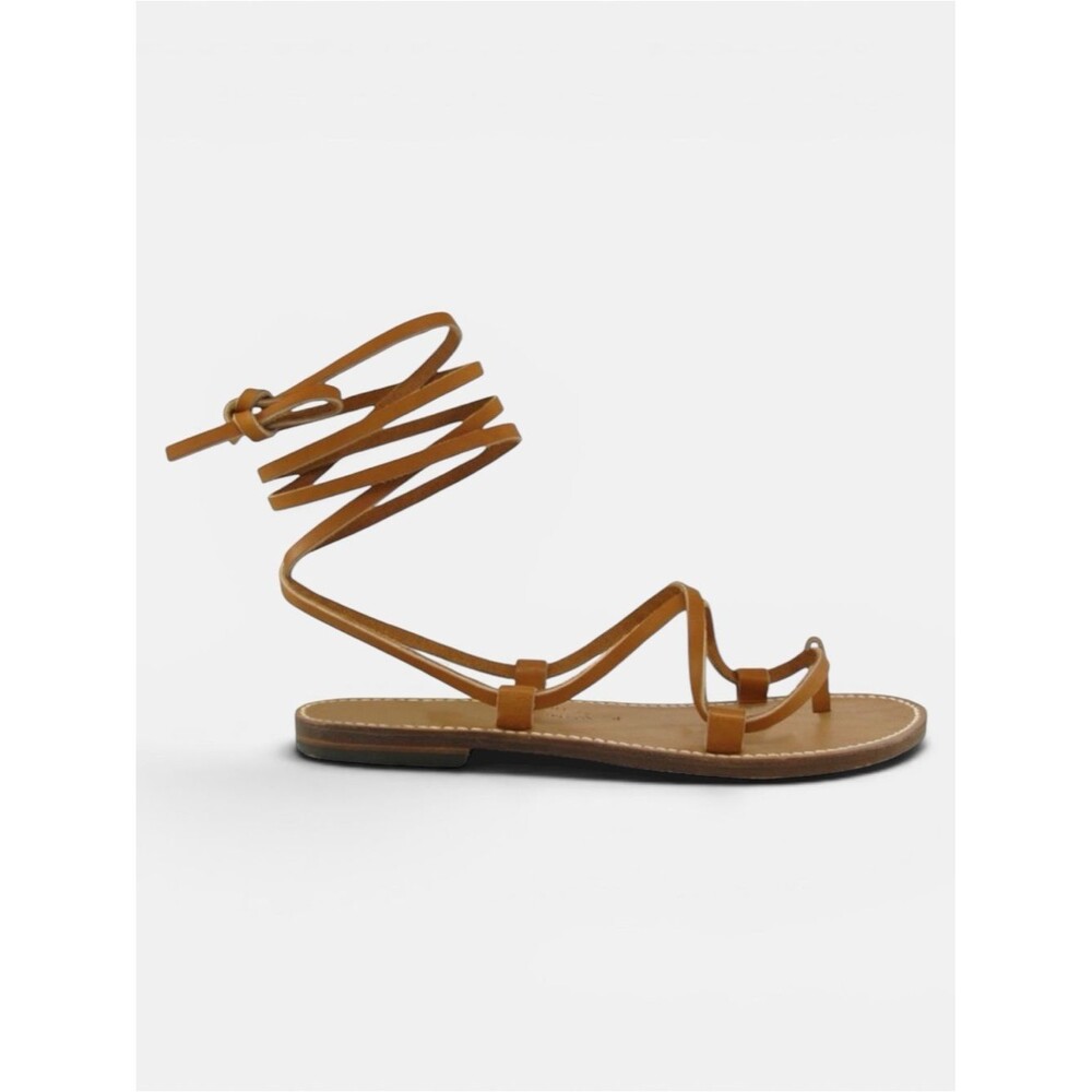 Rodini Saint-Tropez Bikini Leather Lace Up Sandals Tan Size 9 Flat Gladiator